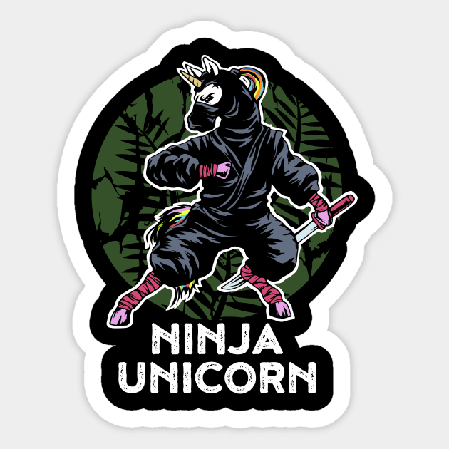 Ninja Unicorn Funny Ninja Gift Sticker by CatRobot